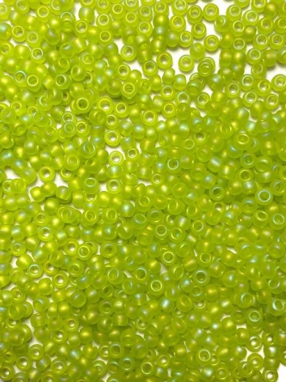 Picture of Toho 11/0 164F Transparent Rainbow Frosted Lime Green x25g