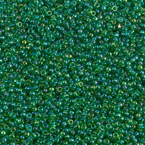 Picture of Miyuki Seed Beads 15/0 179 Transparent Green AB  x10g