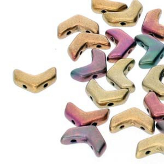 Picture of Chevron Duo 10x4mm Purple Iris Gold x30