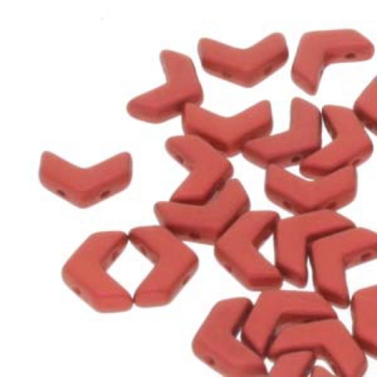 Picture of Chevron Duo 10x4mm Chalk Lava Red x30