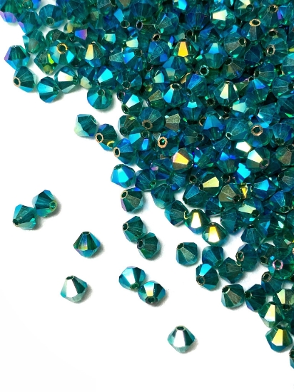 Picture of Preciosa Bead Rondell 4mm Emerald AB2X x100