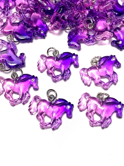 Picture of Pendant YALC Horse 23x19mm Purple x1
