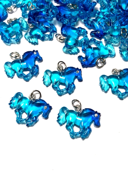 Picture of Pendant YALC Horse 23x19mm Aqua x1