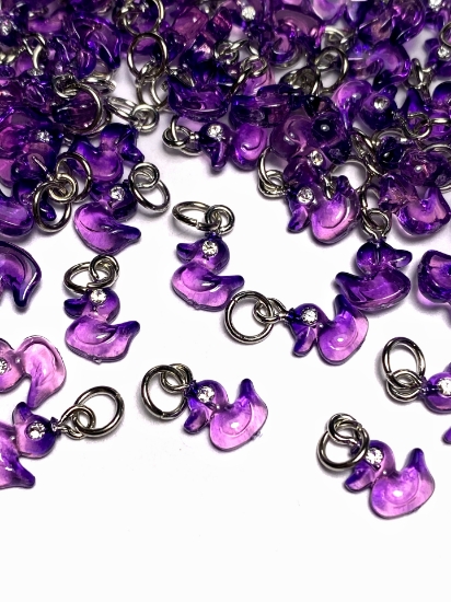 Picture of Pendant YALC Duck 10mm Purple  x1