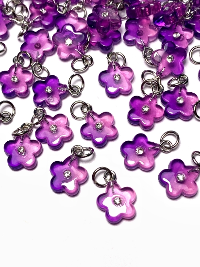 Picture of Pendant YALC Flower 12mm Purple  x1