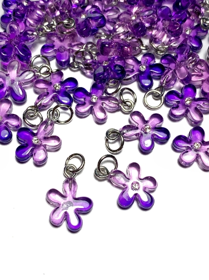Picture of Pendant YALC Flower 13 mm Purple  x1