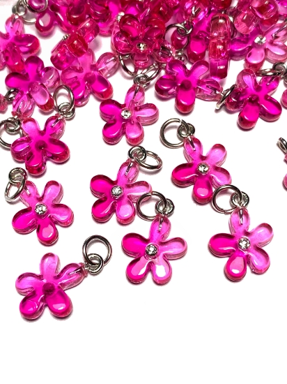 Picture of Pendant YALC Flower 13 mm Pink  x1