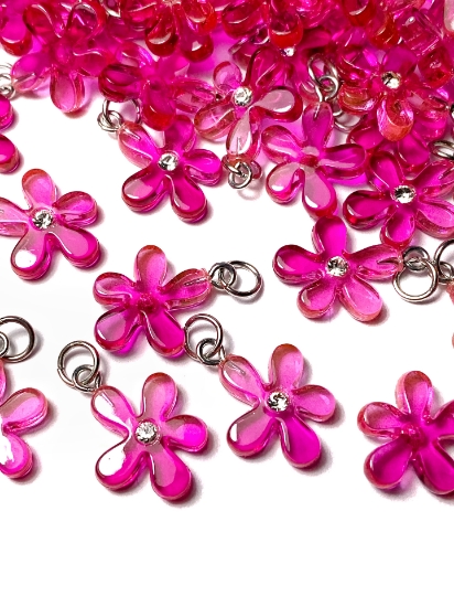 Picture of Pendant YALC Flower 16mm Pink  x1