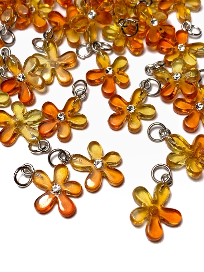 Picture of Pendant YALC Flower 16mm Orange  x1