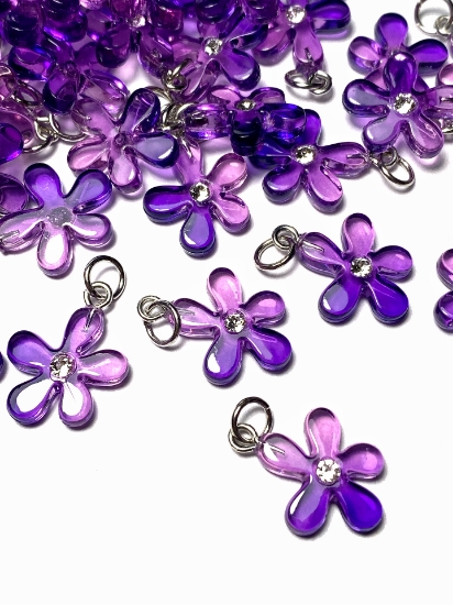 Picture of Pendant YALC Flower 16mm Purple  x1