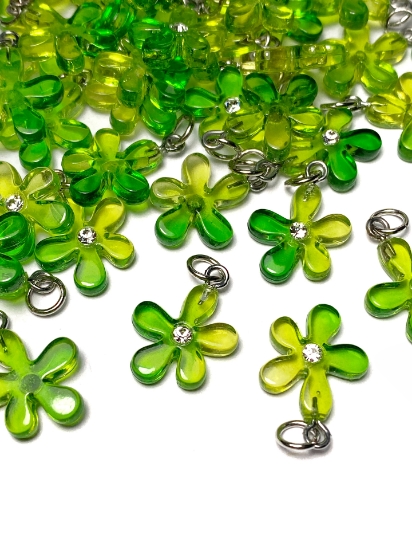 Picture of Pendant YALC Flower 16mm Green  x1