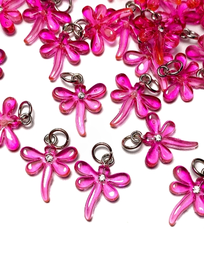 Picture of Pendant YALC Dragonfly Pink 16mm  x1