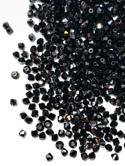 Picture of Preciosa Bead Rondell 3mm Jet Hematite Half x100