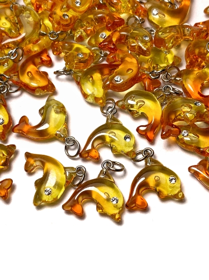 Picture of Pendant YALC Dolphin 18mm Orange  x1