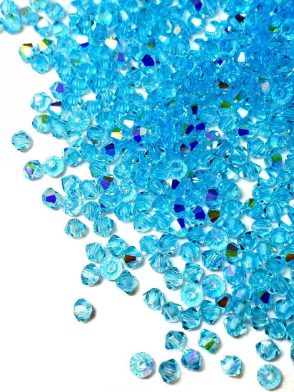 Picture of Preciosa Bead Rondell 3mm Aqua Bohemica AB x100