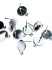 Picture of Premium Ear Stud 10mm flat pad w/ loop Rhodium Plated x2