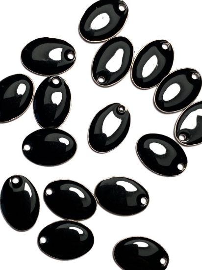 Picture of Candy Oval 14x10mm Black x4