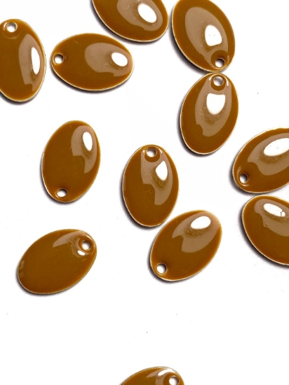 Picture of Candy Oval pendant 14x10mm Choco x4
