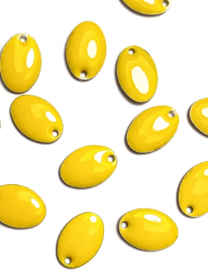 Picture of Candy Epoxy Oval 14x10mm Yellow x4