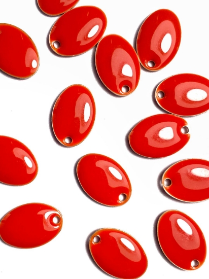 Picture of Candy Epoxy Oval 14x10mm Red x4