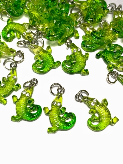 Picture of Pendant YALC Croco 14x20mm Green  x1