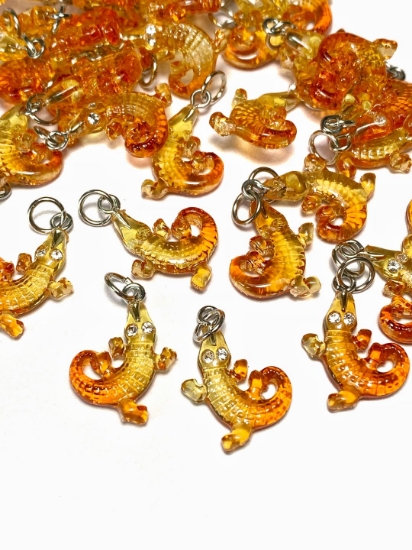 Picture of Pendant YALC Croco 14x20mm Orange  x1