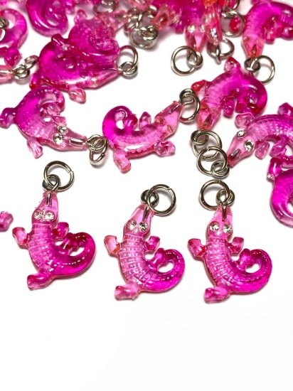Picture of Pendant YALC Croco 14x20mm Pink  x1