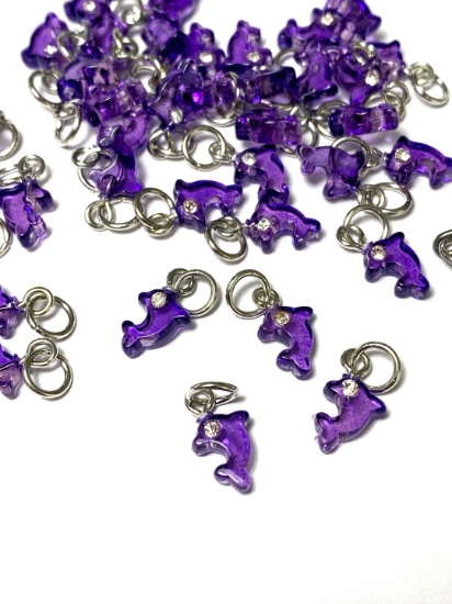 Picture of Pendant YALC Dolphin 8x10mm Purple  x1