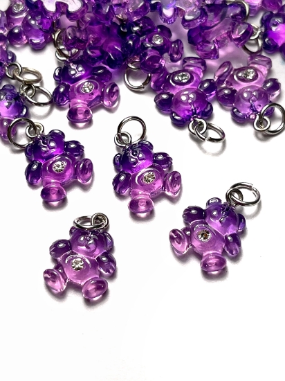 Picture of Pendant YALC Teddy 13mm Purple x1
