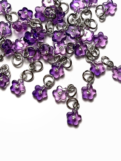 Picture of Pendant YALC Flower 8mm Purple  x1
