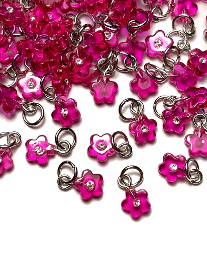 Picture of Pendant YALC Flower 8mm Pink  x1