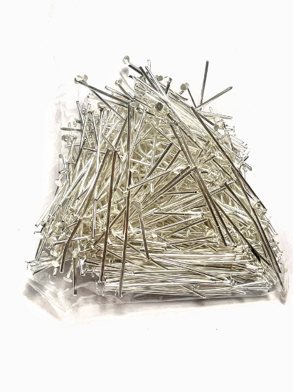 Picture of CLEARANCE - Headpin Mix Silver Tone x100g