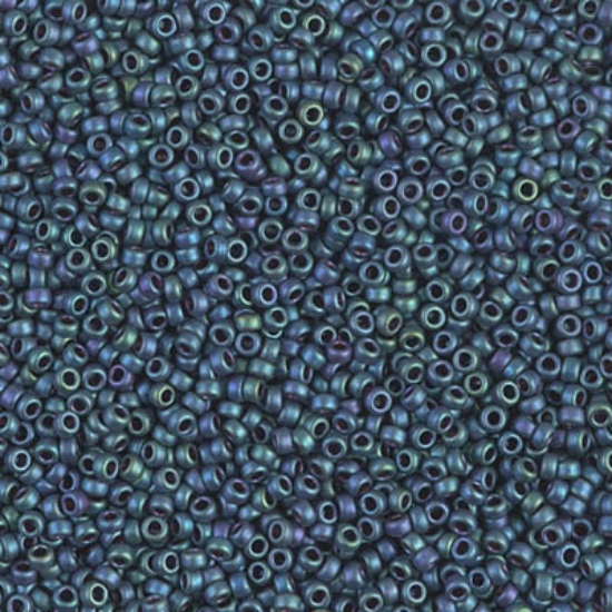 Picture of Miyuki Rocaille 15/0 2064 Mat Metallic Blue Green Iris x10g