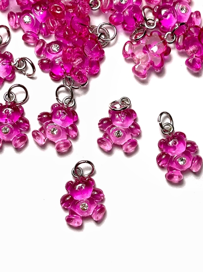 Picture of Pendant YALC Teddy 16mm Pink x1