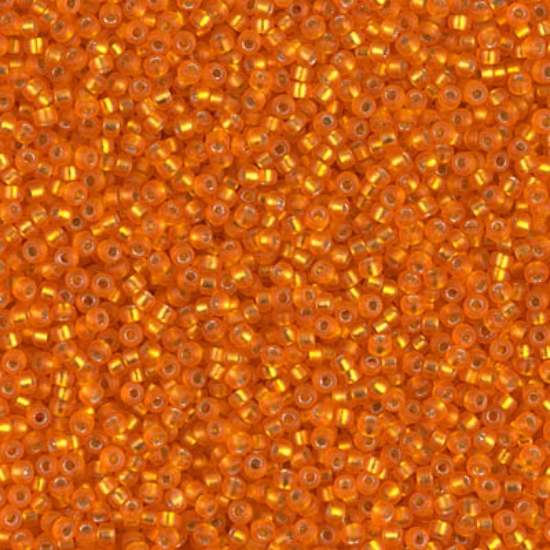 Picture of Miyuki Rocaille 15/0 8F Mat Silver Lined Orange x10g