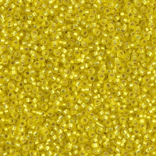Picture of Miyuki Seed Beads 15/0 6F Mat Silver Lined Yellow x10g