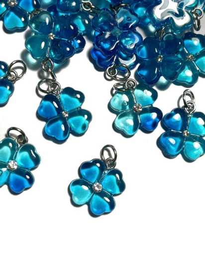 Picture of Pendant YALC Shamrock Aqua 12mm  x1