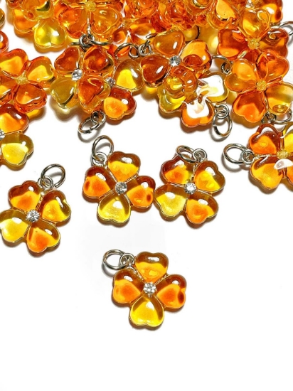 Picture of Pendant YALC Shamrock 12mm Orange  x1