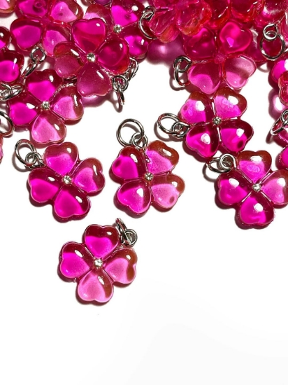 Picture of Pendant YALC Shamrock 16mm Pink  x1