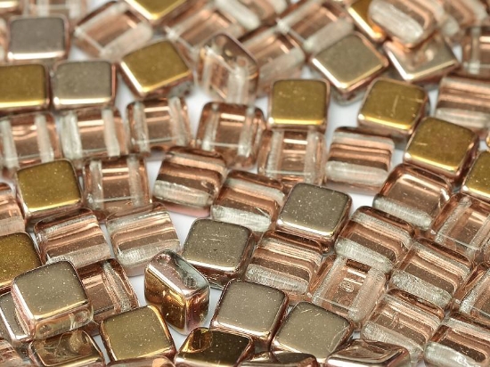Picture of 2-Holes Tile 6mm Crystal Capri Gold x50