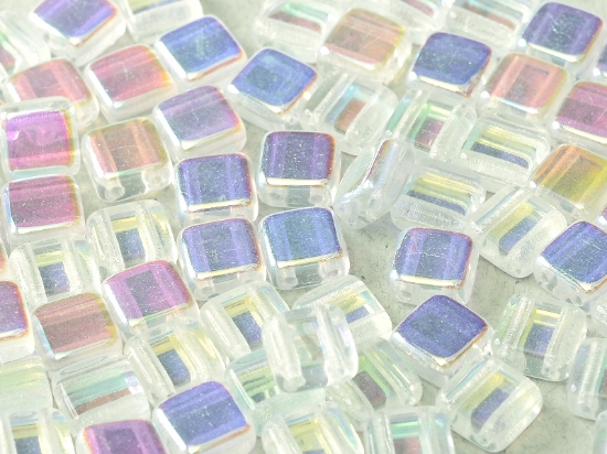 Picture of 2-Holes Tile 6 mm Crystal AB x50