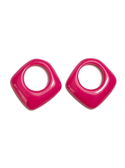 Picture of Acrylic element Square 30x31mm Pink x2