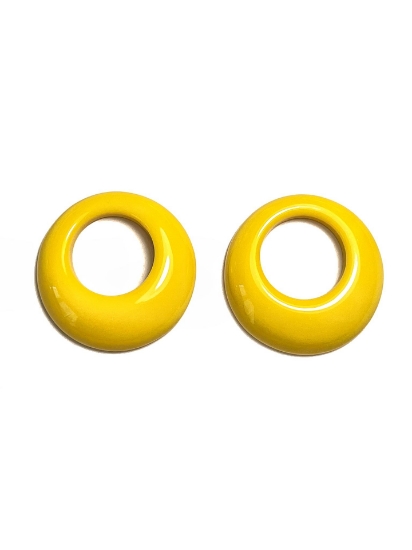 Picture of Acrylic element 30mm flat round Yellow x2