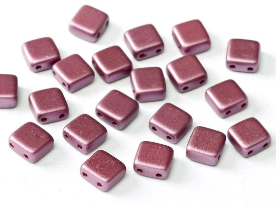 Afbeeldingen van 2-Holes Tile 6mm Pastel Burgundy x50
