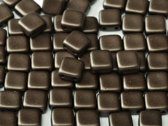 Afbeeldingen van 2-Holes Tile 6mm Pastel Dark Brown x50