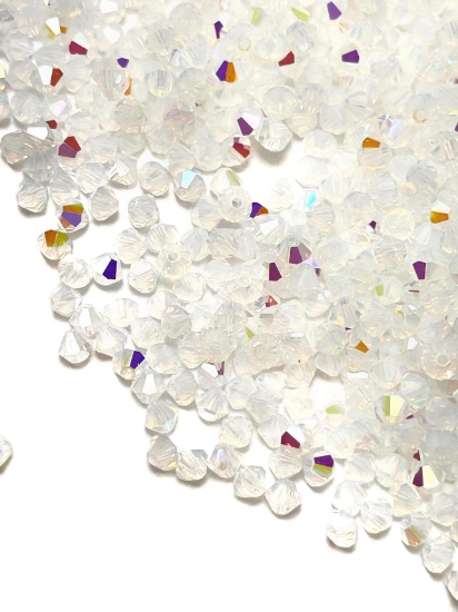 Picture of Preciosa Bead Rondell 4mm White Opal AB x100