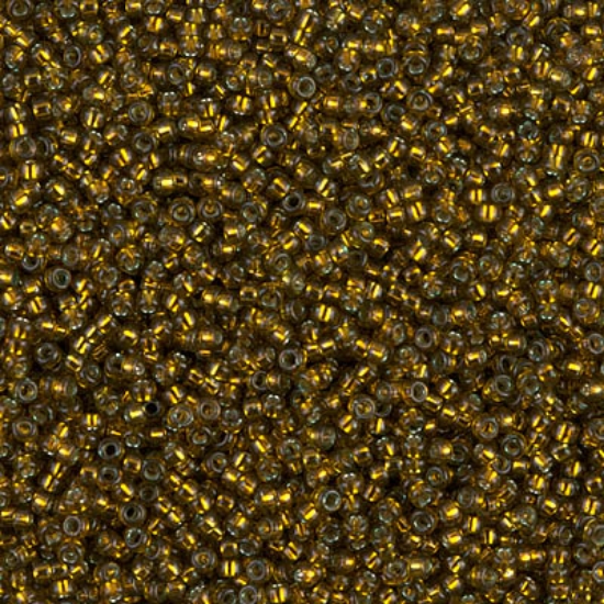 Picture of Miyuki Seed Beads 15/0 1421 Dyed Silver Lined Golden Olive x10g