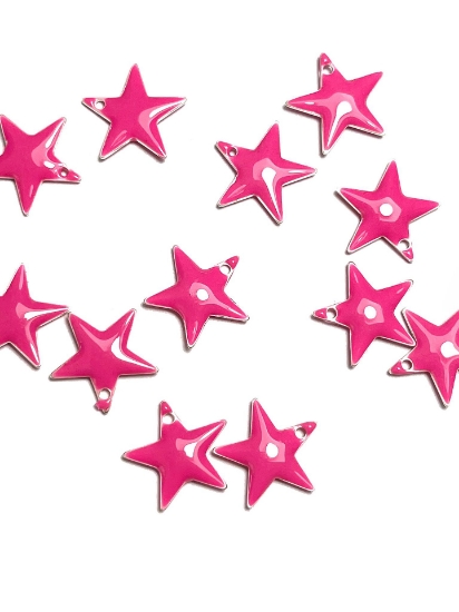 Picture of Candy Star pendant 12mm Pink x2
