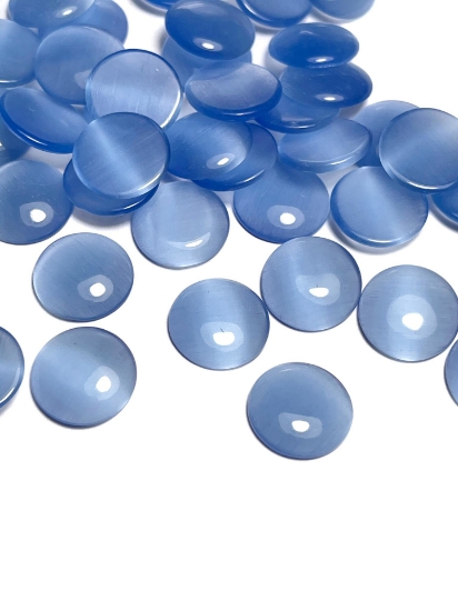 Picture of Cabochon cat's eye glass 12mm round Sapphire x4
