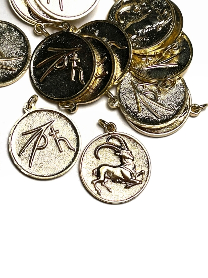 Picture of Charm Zodiac Capricorn 25mm Gold Tone x1